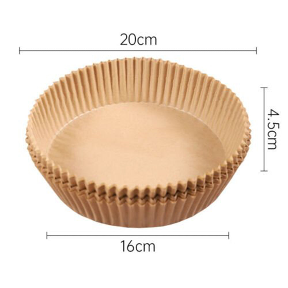 50PCS Round Brown Box Air Fryer Disposable Paper Liner Non-Stick Pan Parchment Baking Paper Main image