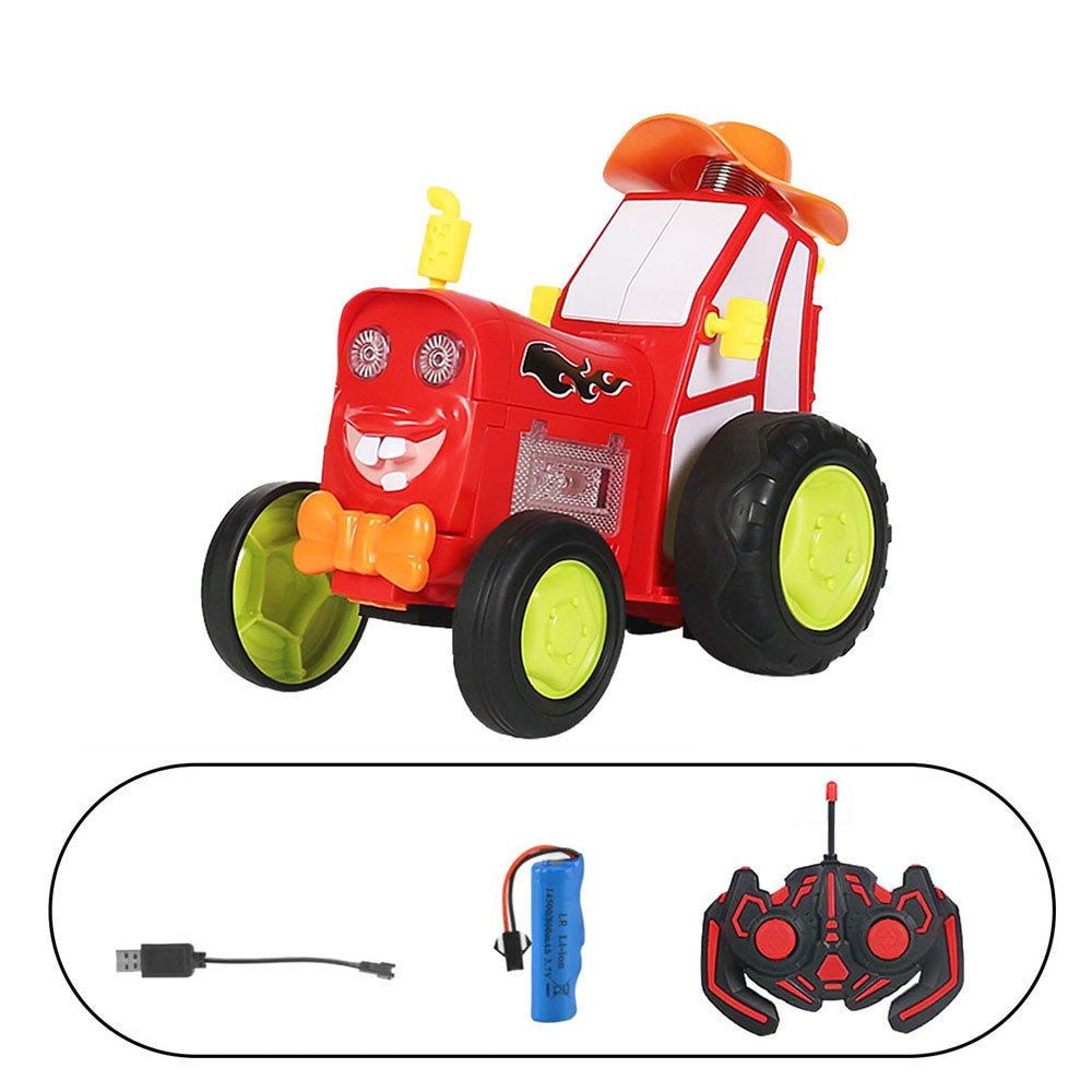 Red 360 Rotating Crazy Jumping Car with Light Music Remote Control RC Stunt Car AU Main image