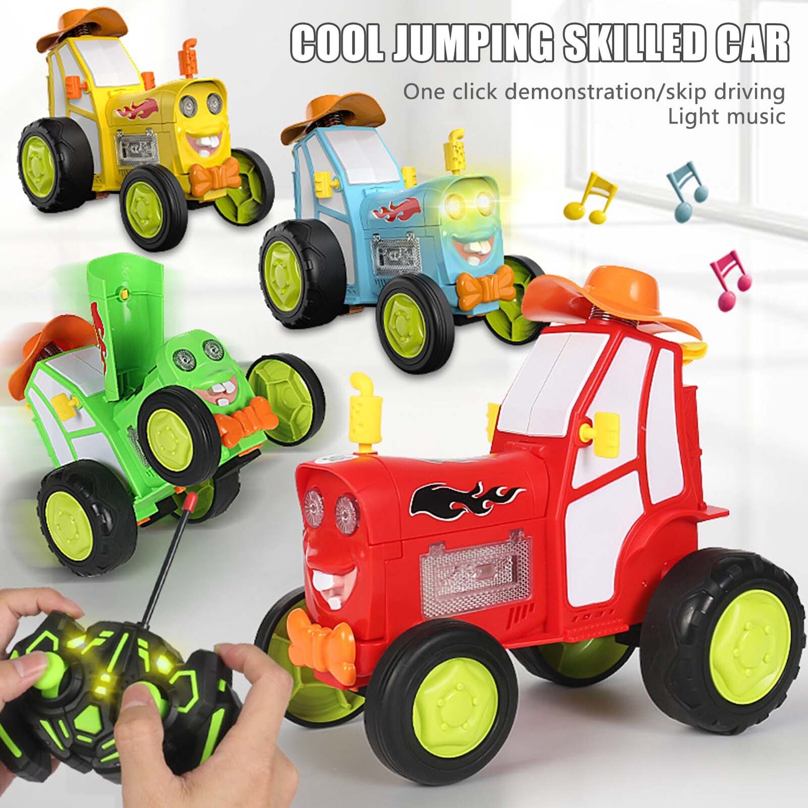 Red 360 Rotating Crazy Jumping Car with Light Music Remote Control RC Stunt Car AU Secondary image