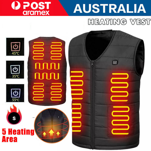 S Electric Vest Heated Jacket USB Thermal Warm Heat Pad Winter Body Warmer Unisex Main image