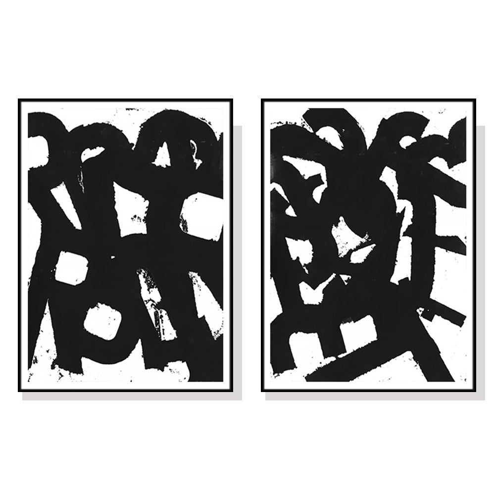 Wall Art 100cmx150cm Rock N Roll 2 Sets Black Frame Canvas Main image