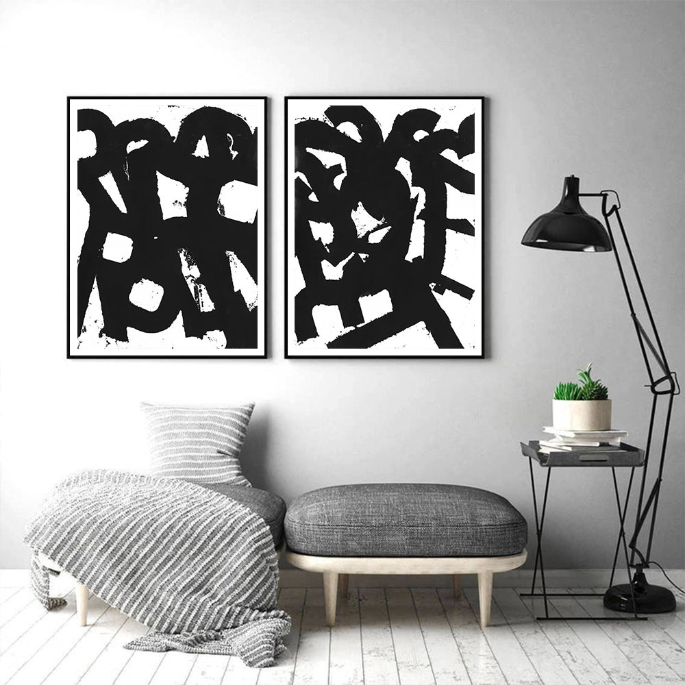 Wall Art 100cmx150cm Rock N Roll 2 Sets Black Frame Canvas Secondary image