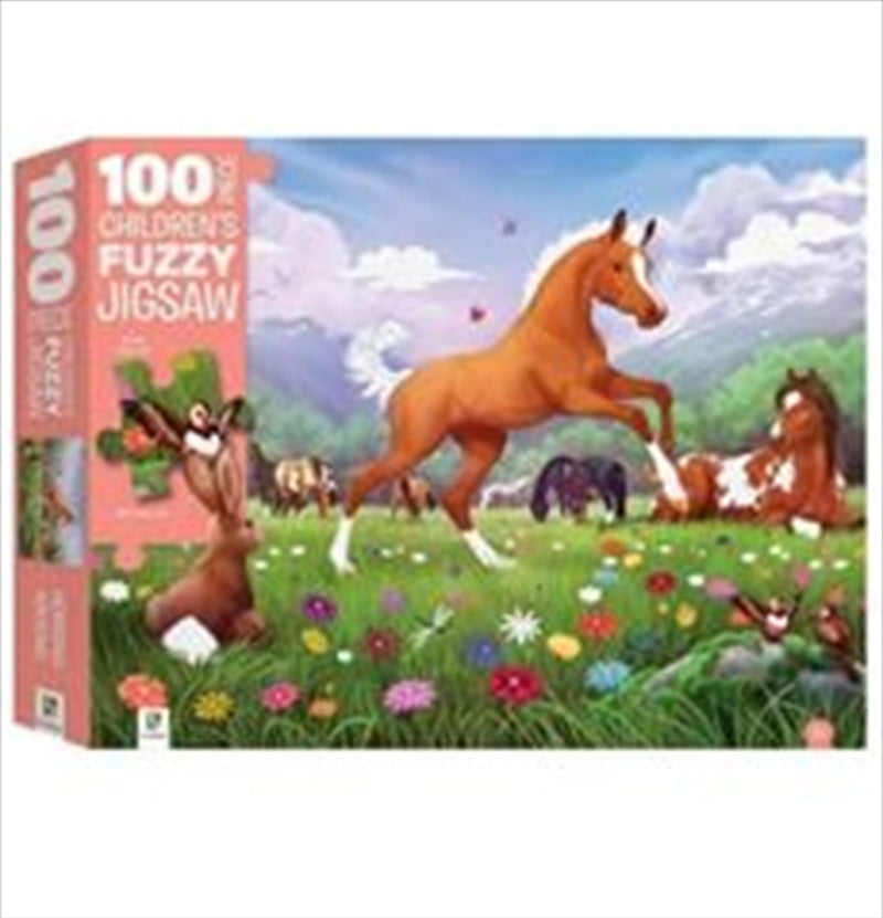 Horsing Around: Fuzzy Jigsaw 100 Piece Main image
