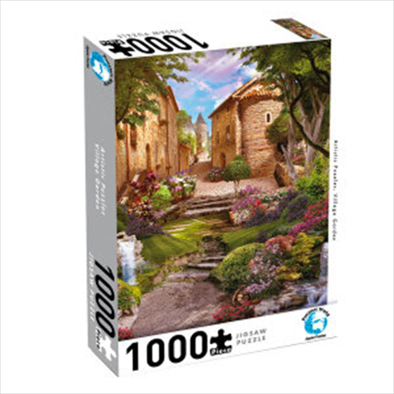 Puzzlers World - Artistic Puzzles Village Garden - 1000 Piece Jigsaw Puzzle Main image