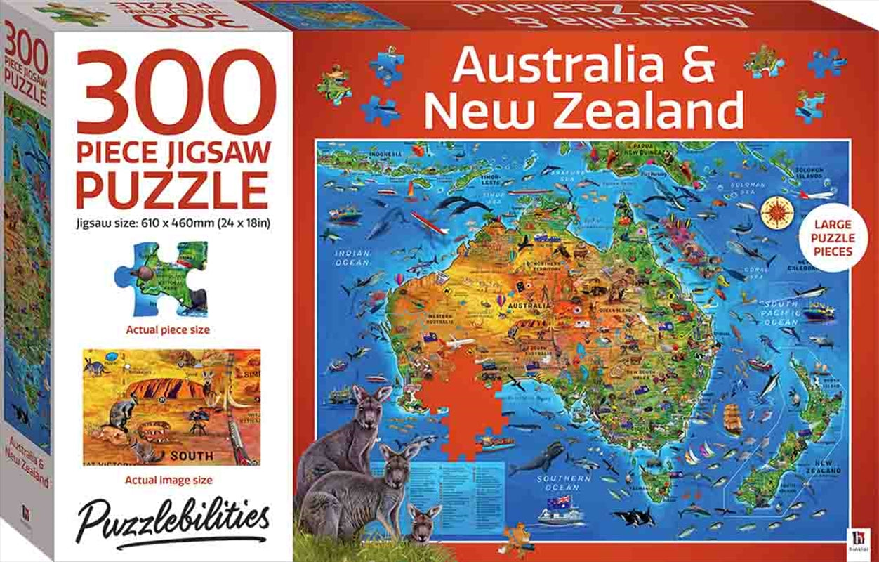 Puzzlebilities 300 Piece Jigsaw: Australia and New Zealand Map Main image