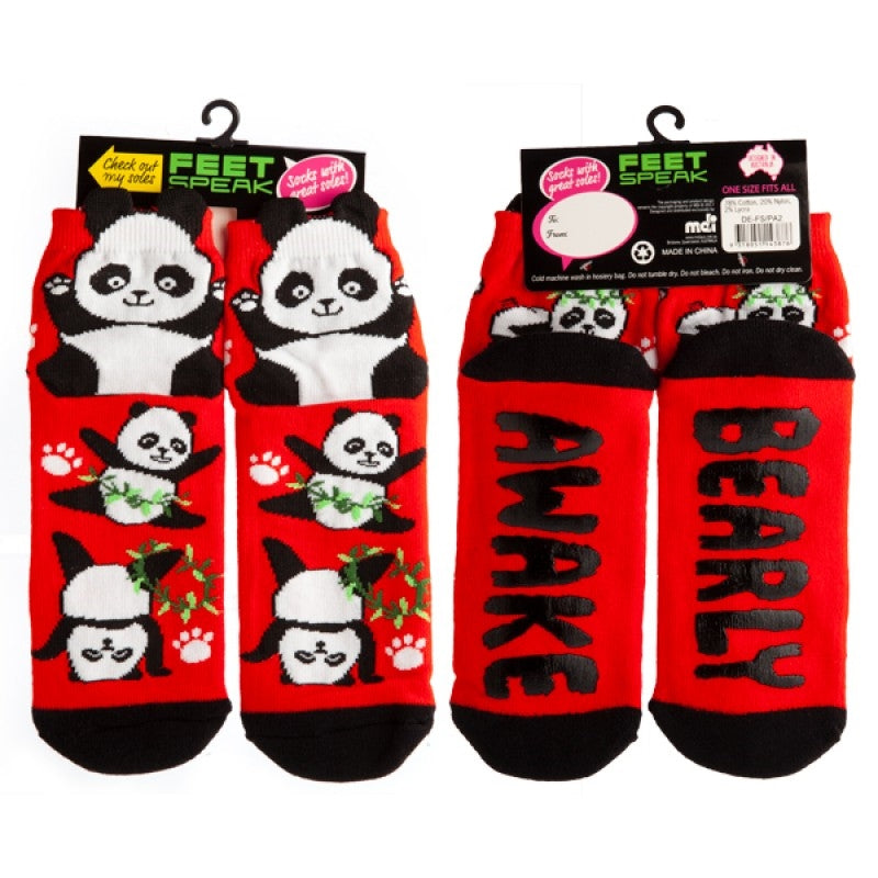 Festive Panda Feet Speak Socks Main image