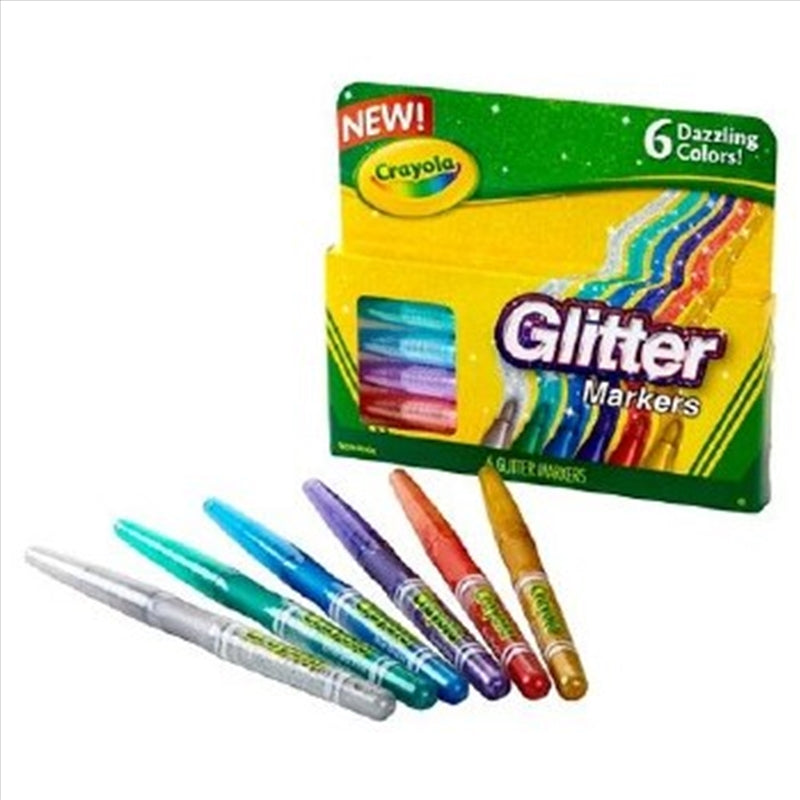 Crayola 6 Glitter Markers Main image