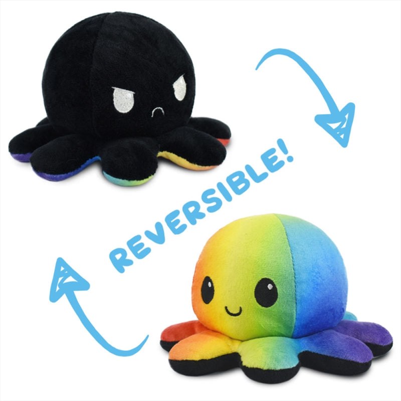 Reversible Plushie - Octopus Black/Rainbow Main image