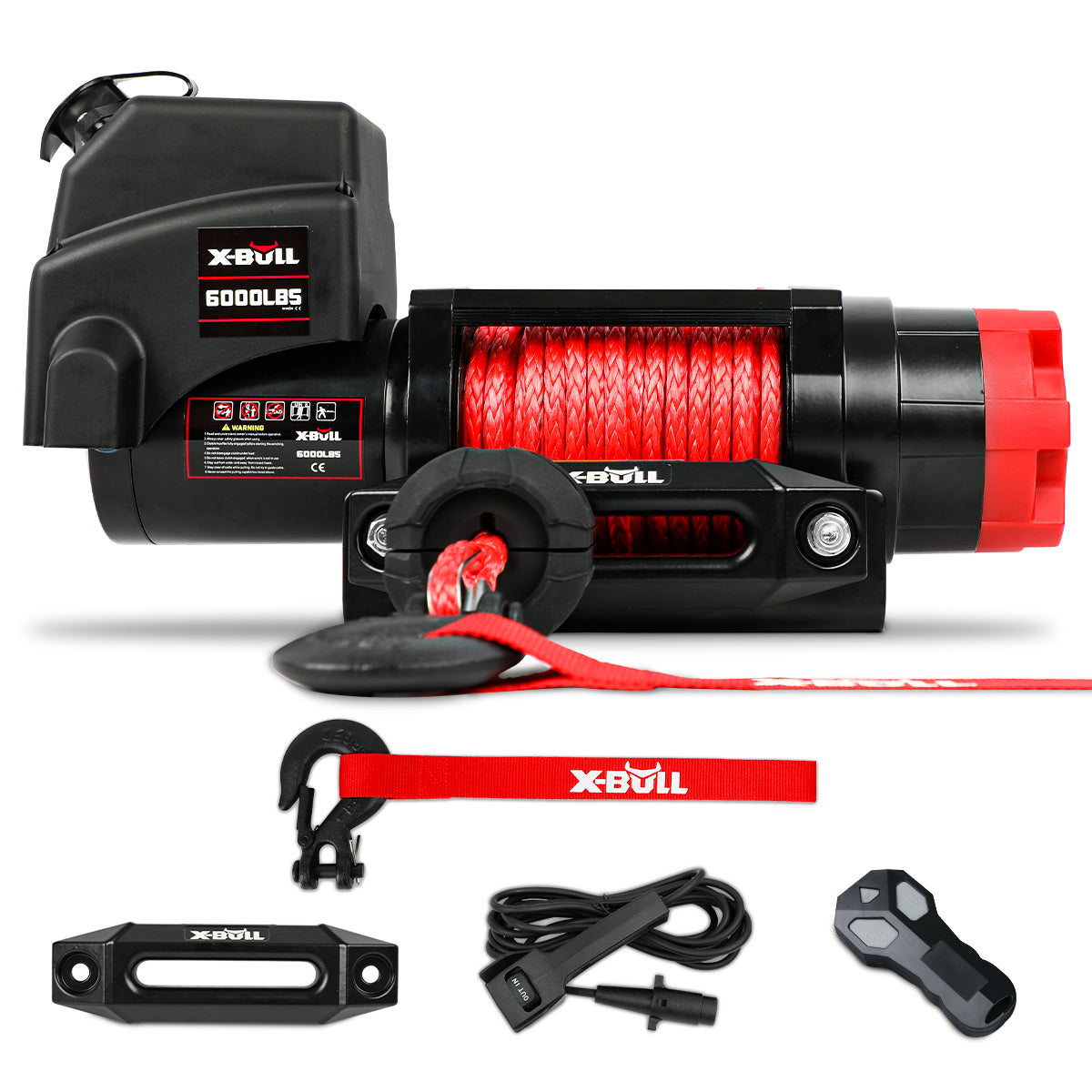 X-BULL Electric Winch 6000LBS 12V BOAT Synthetic Rope Wireless Remote 4WD ATV UTV Main image