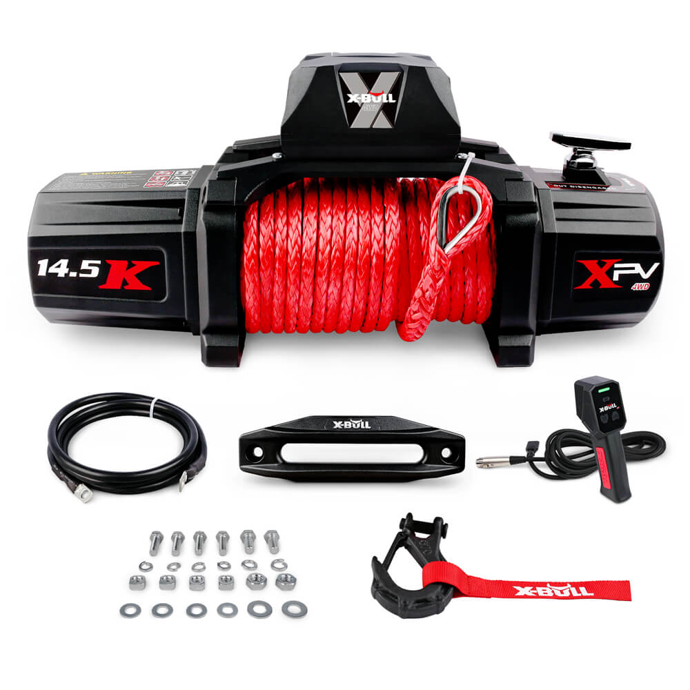 X-BULL Electric Winch 12V 14500LBS Synthetic Rope Wireless remote 4WD 4X4 Car Trailer Main image