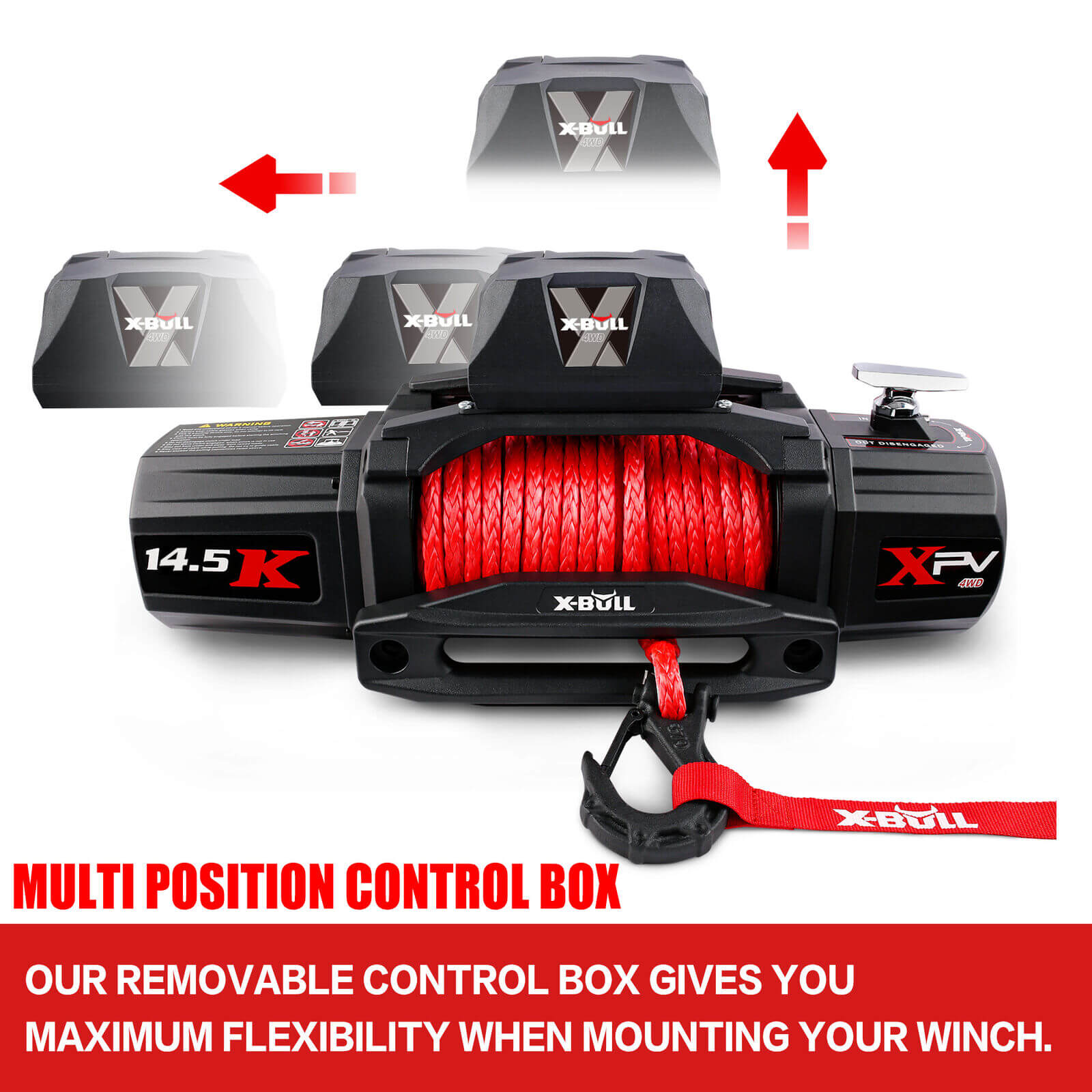 X-BULL Electric Winch 12V 14500LBS Synthetic Rope Wireless remote 4WD 4X4 Car Trailer Secondary image