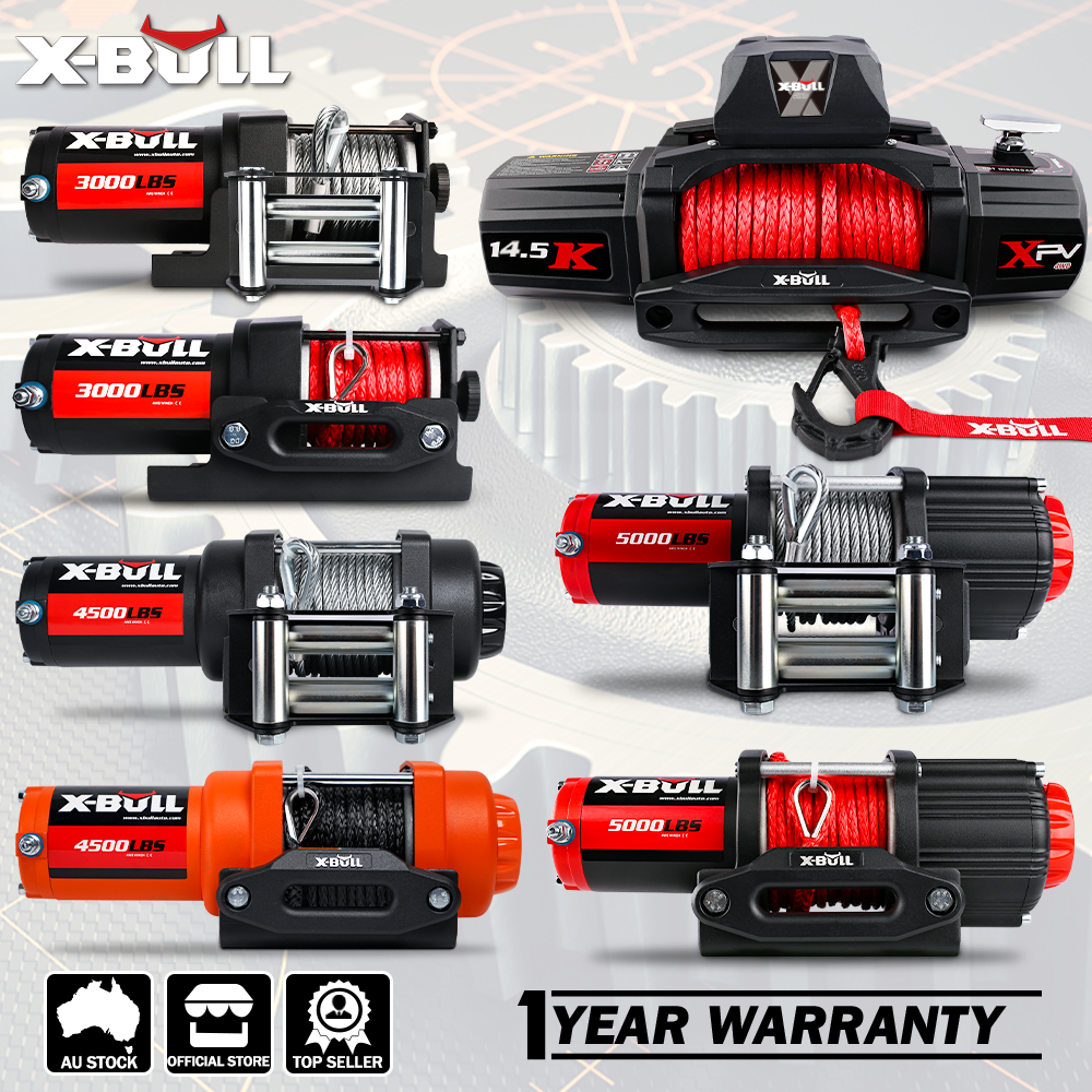 X-BULL Electric Winch 12V 12000LBS Synthetic Rope Wireless remote 4WD 4X4 Car Trailer Main image
