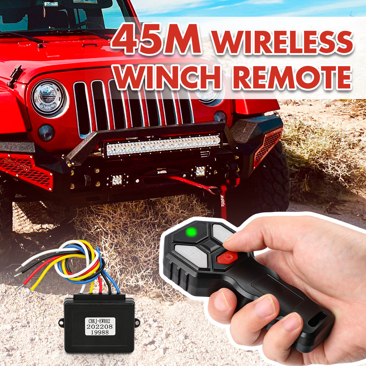 X-BULL 2x Wireless Winch Remote Control 12 Volt Handset Switch 150ft 4WD Secondary image
