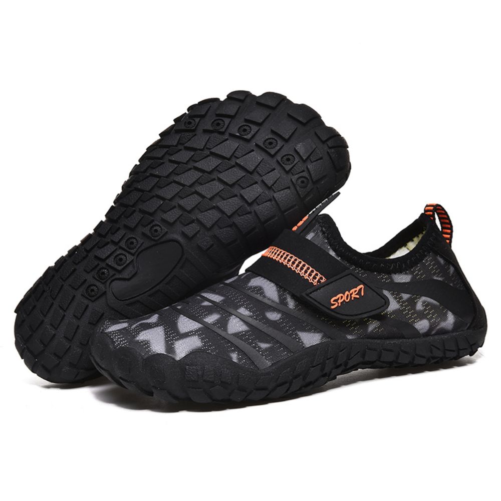Kids Water Shoes Barefoot Quick Dry Aqua Sports Shoes Boys Girls (Pattern Printed) - Black Size Bigkid US2=EU32 Main image
