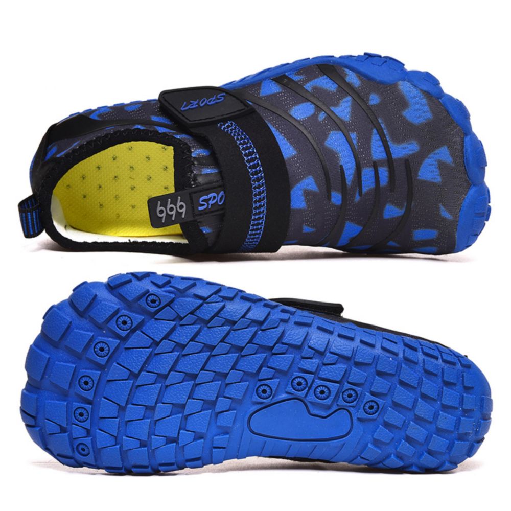 Kids Water Shoes Barefoot Quick Dry Aqua Sports Shoes Boys Girls (Pattern Printed) - Blue Size Bigkid US2=EU32 Secondary image