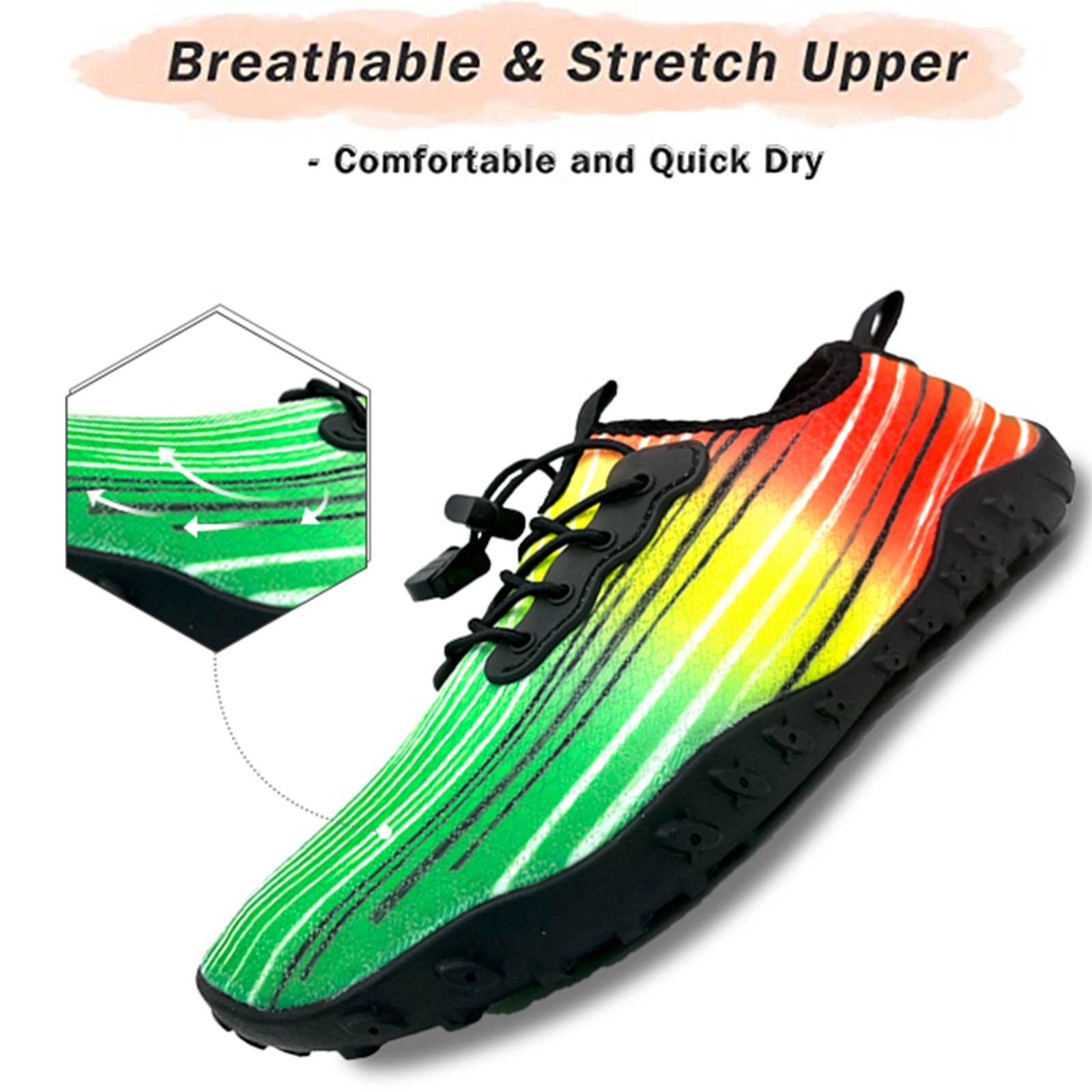 Water Shoes for Men and Women Soft Breathable Slip-on Aqua Shoes Aqua Socks for Swim Beach Pool Surf Yoga (Green Size US 10.5) Secondary image
