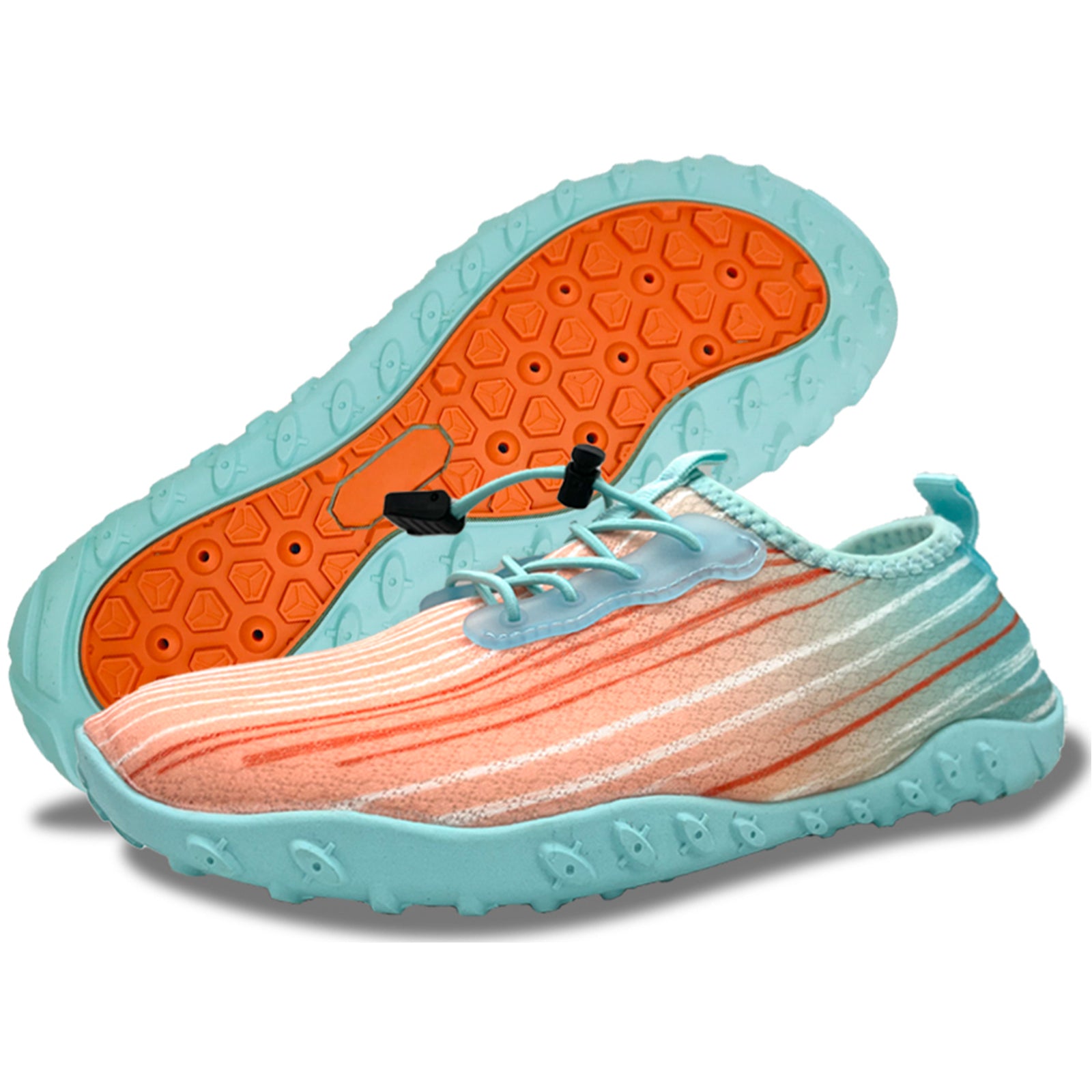 Water Shoes for Men and Women Soft Breathable Slip-on Aqua Shoes Aqua Socks for Swim Beach Pool Surf Yoga (Orange Size US 10.5) Main image