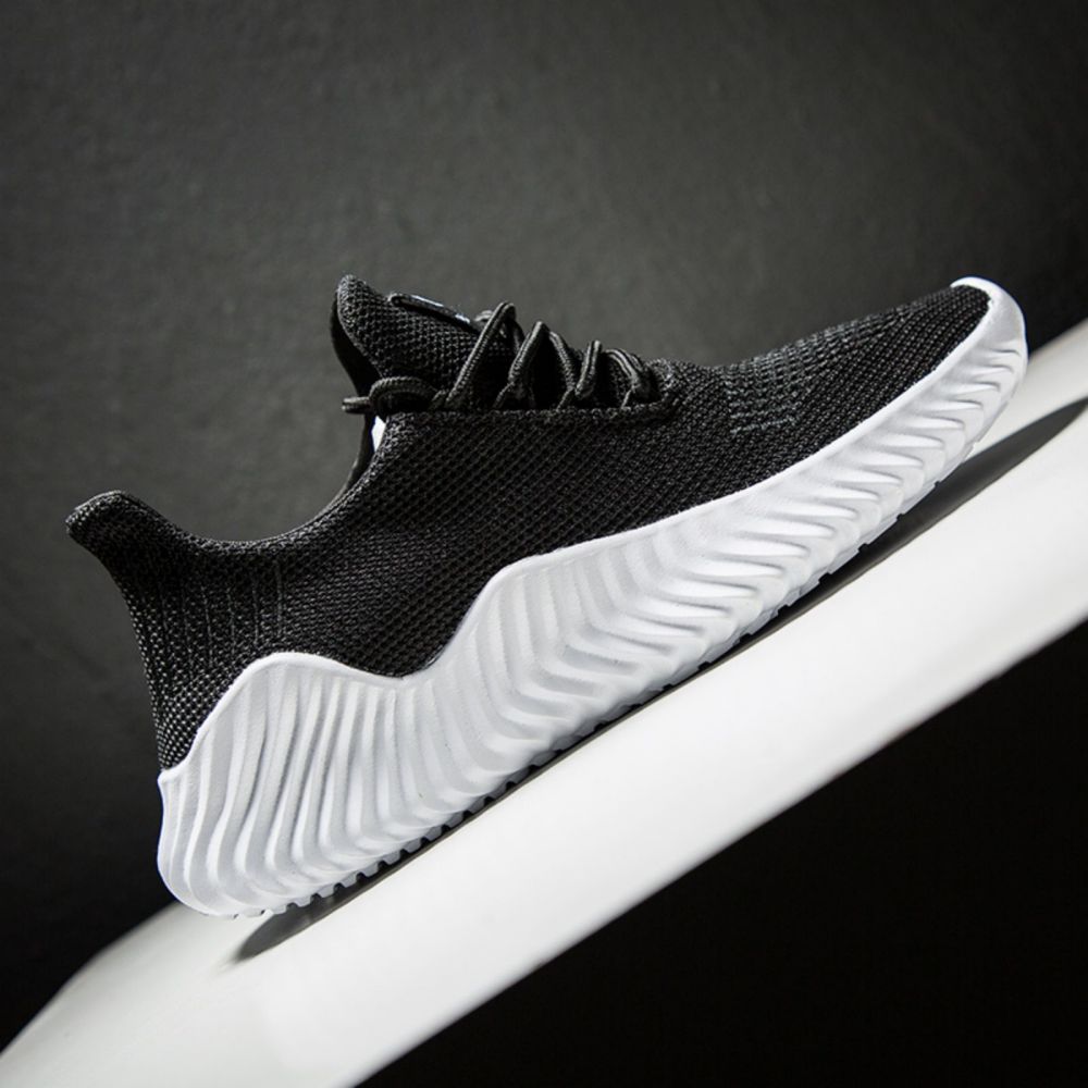 Men's Sneakers Outdoor Road Shoes Breathable Lightweight Non-slip (Black Size US9.5=US43) Secondary image