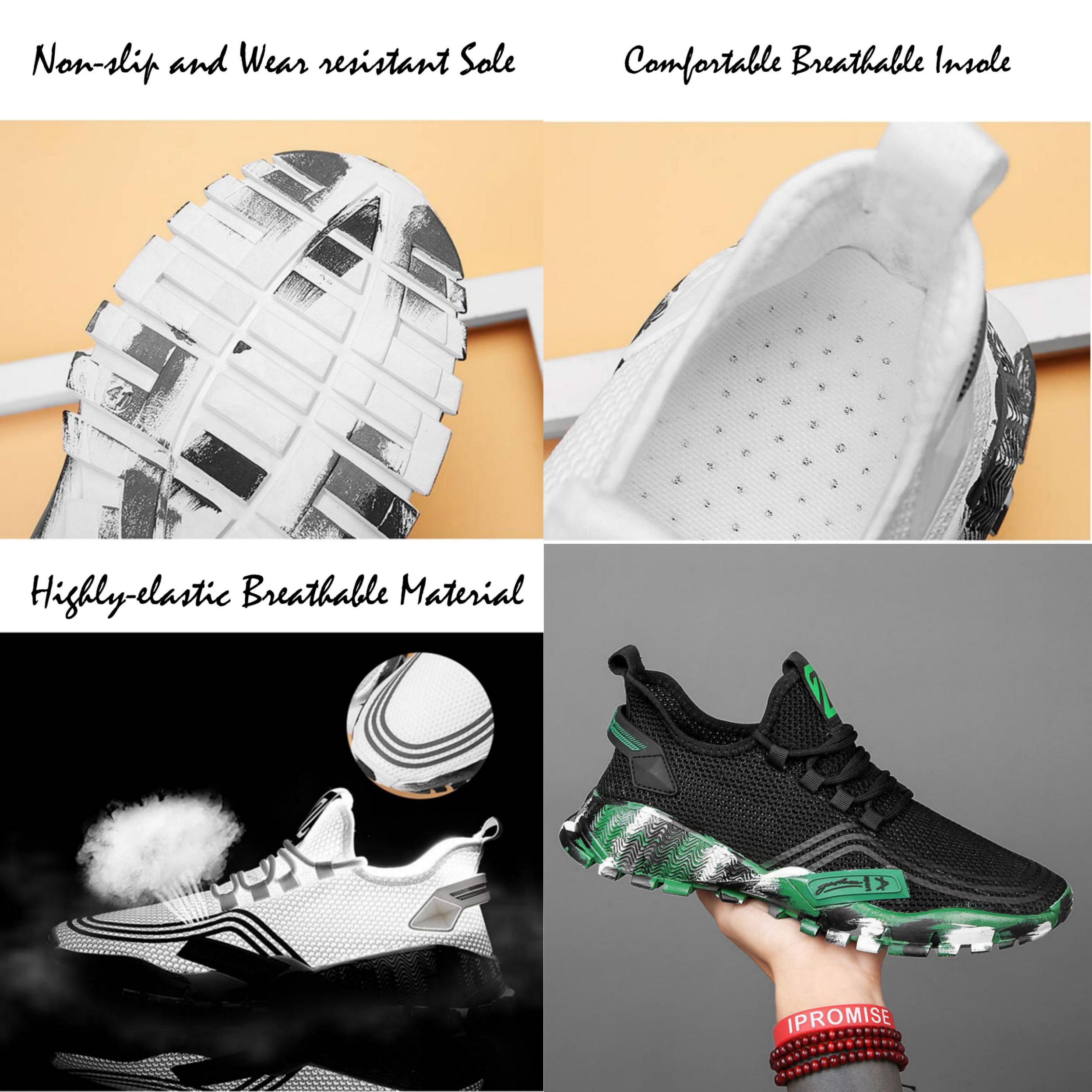 Men's Athletic Running Tennis Shoes Outdoor Sports Jogging Sneakers Walking Gym (Green US 10=EU 44) Secondary image