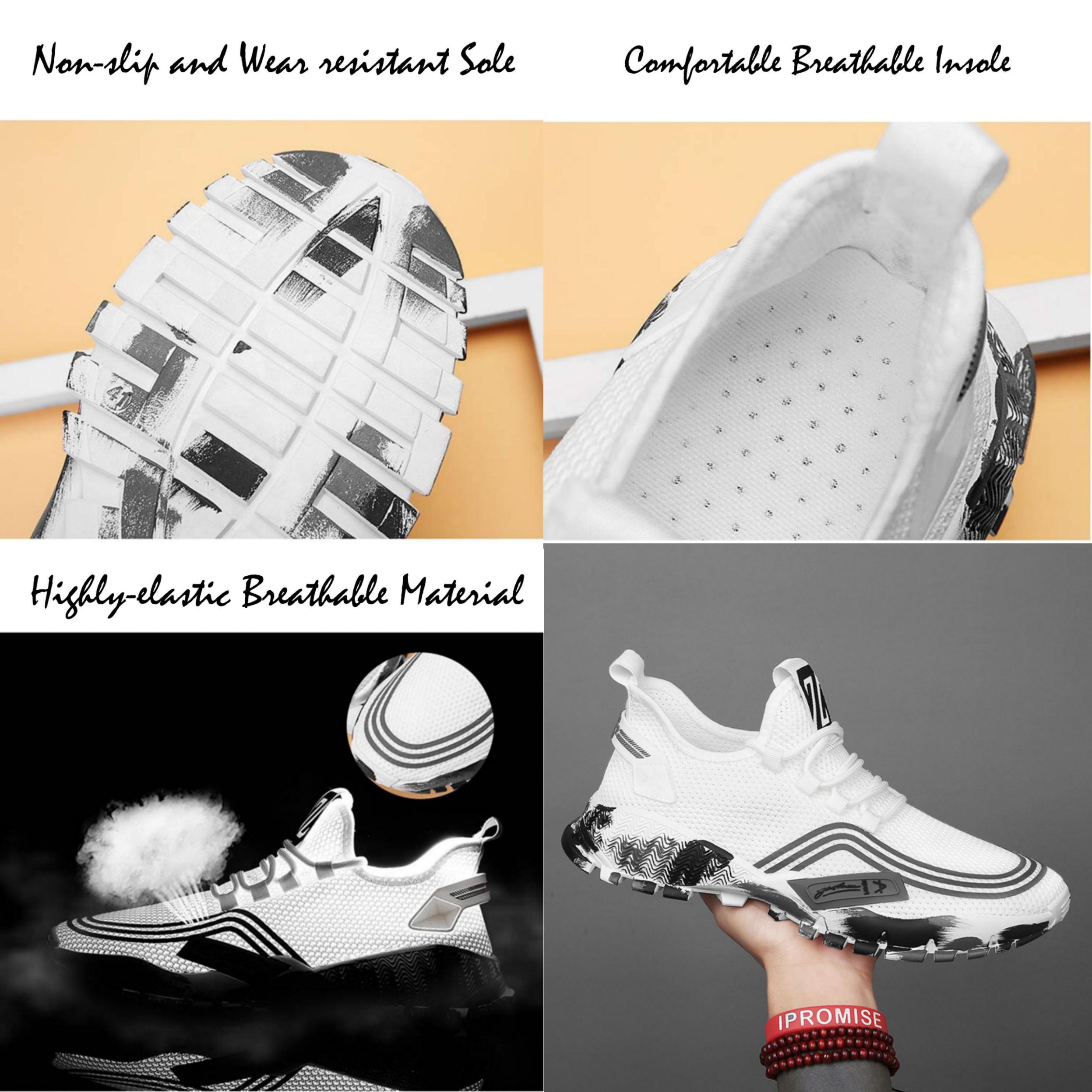 Men's Athletic Running Tennis Shoes Outdoor Sports Jogging Sneakers Walking Gym (White US 9.5=EU 43) Secondary image