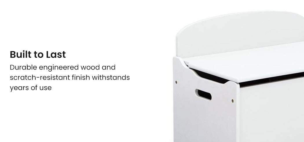 DELTA CHILDREN Deluxe Toy Box Kids Furniture Chest Bedroom Wooden Storage White Secondary image