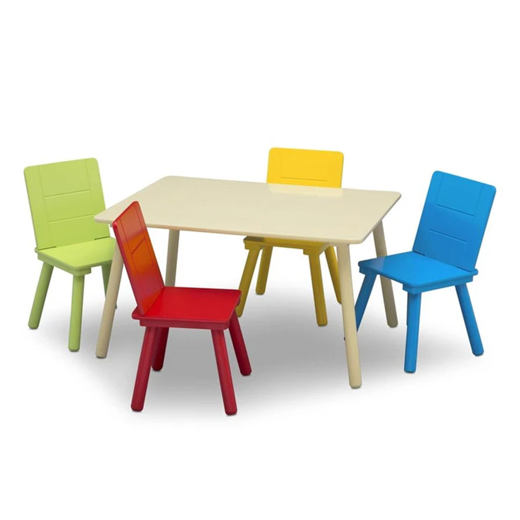 DELTA CHILDREN Kids Premium Table and Chairs Play Furniture Set Wooden Wood Main image