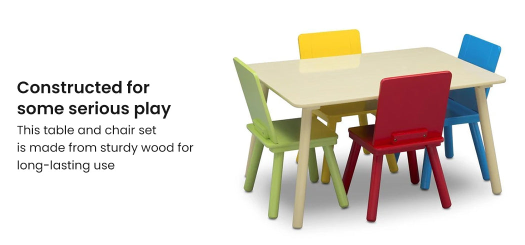 DELTA CHILDREN Kids Premium Table and Chairs Play Furniture Set Wooden Wood Secondary image