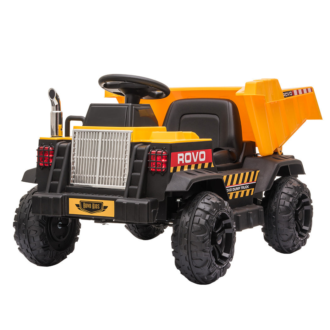 ROVO KIDS Electric Ride On Children's Toy Dump Truck with Bluetooth Music - Yellow Main image
