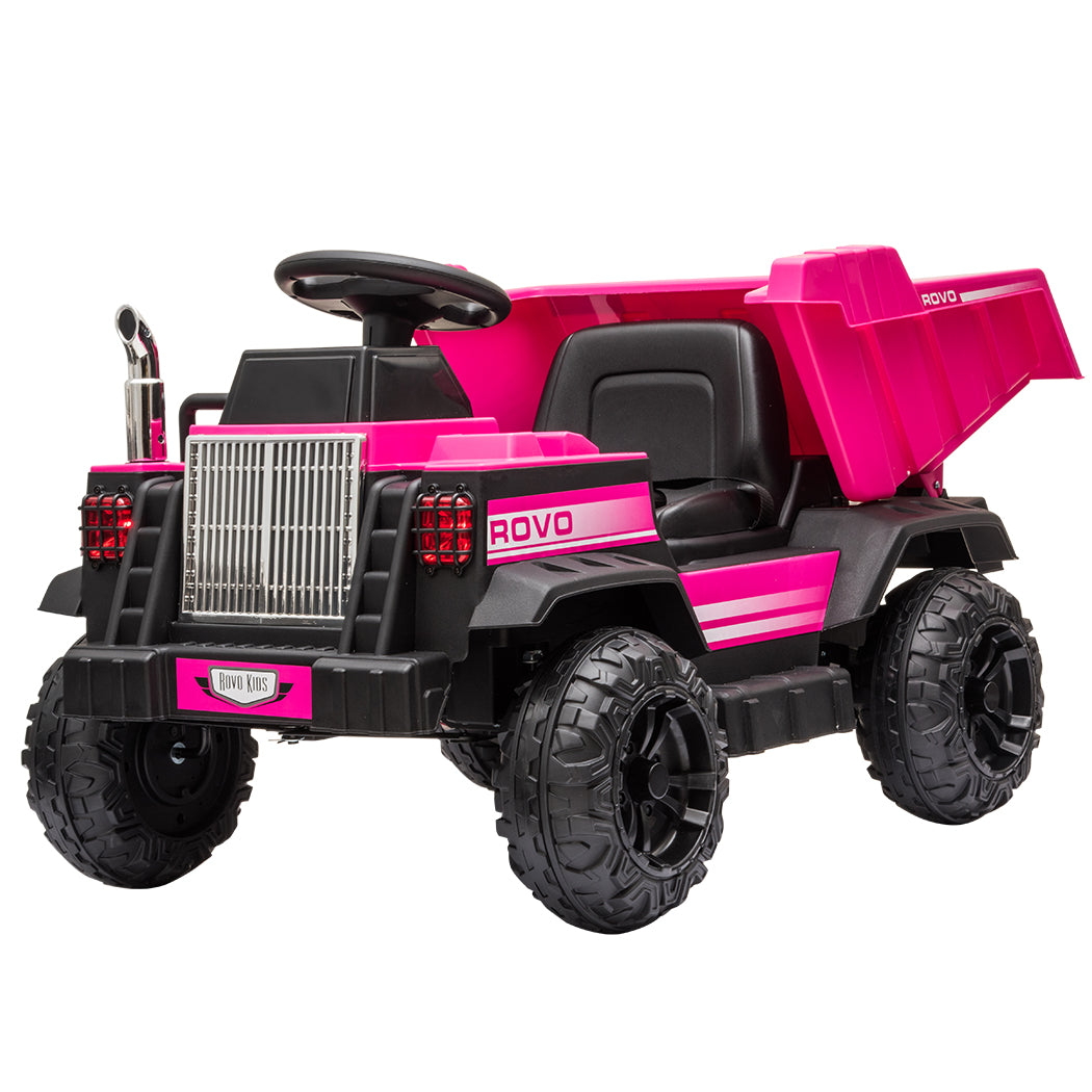 ROVO KIDS Electric Ride On Children's Toy Dump Truck with Bluetooth Music - Pink Main image