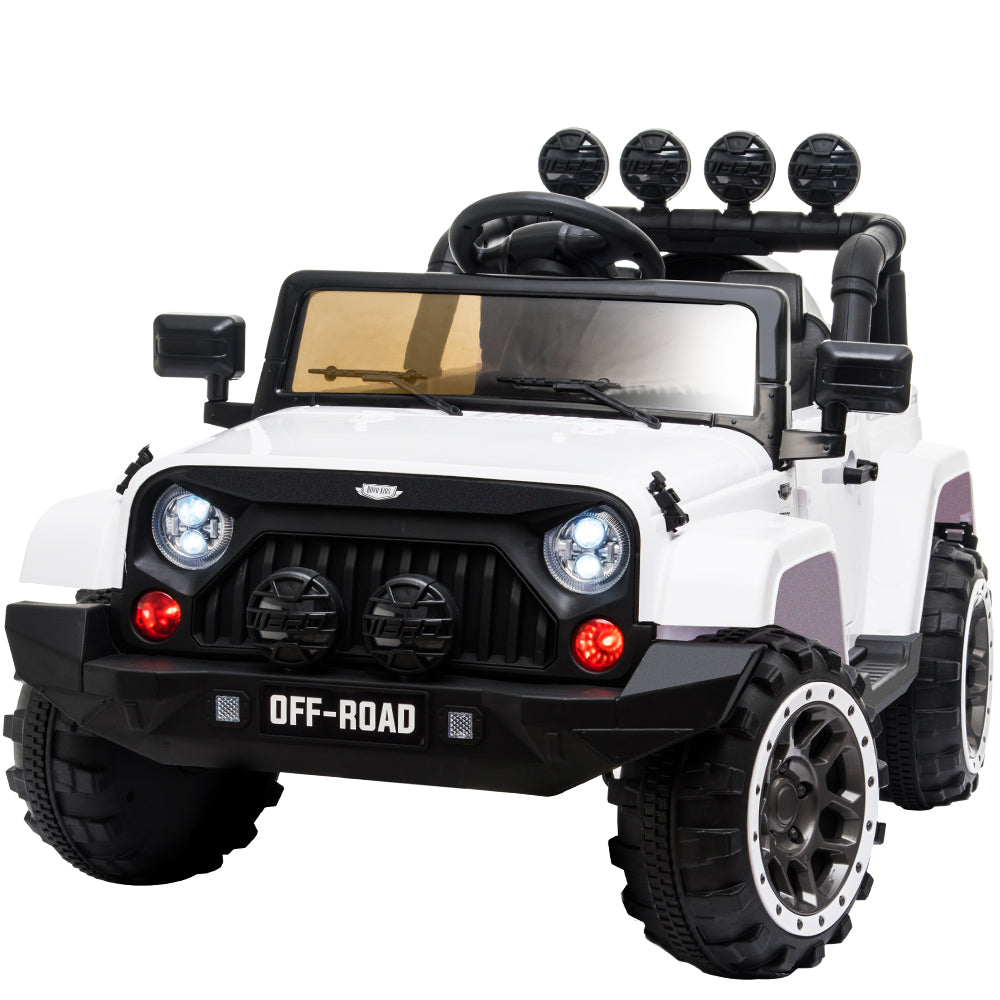 ROVO KIDS Jeep Inspired Ride-On Car Children Electric Toy 4WD 12V White Main image