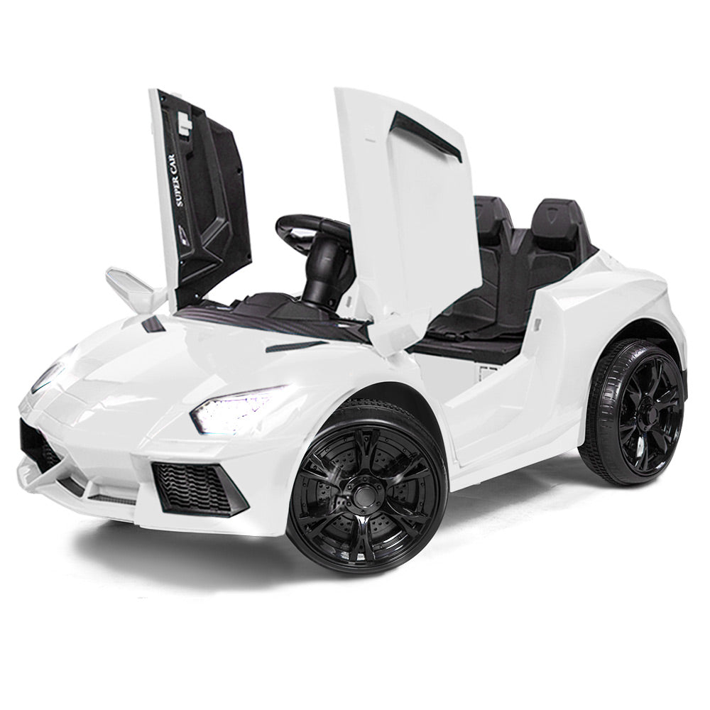 ROVO KIDS Ride-On Car LAMBORGHINI Inspired Electric Toy Battery Remote White Main image