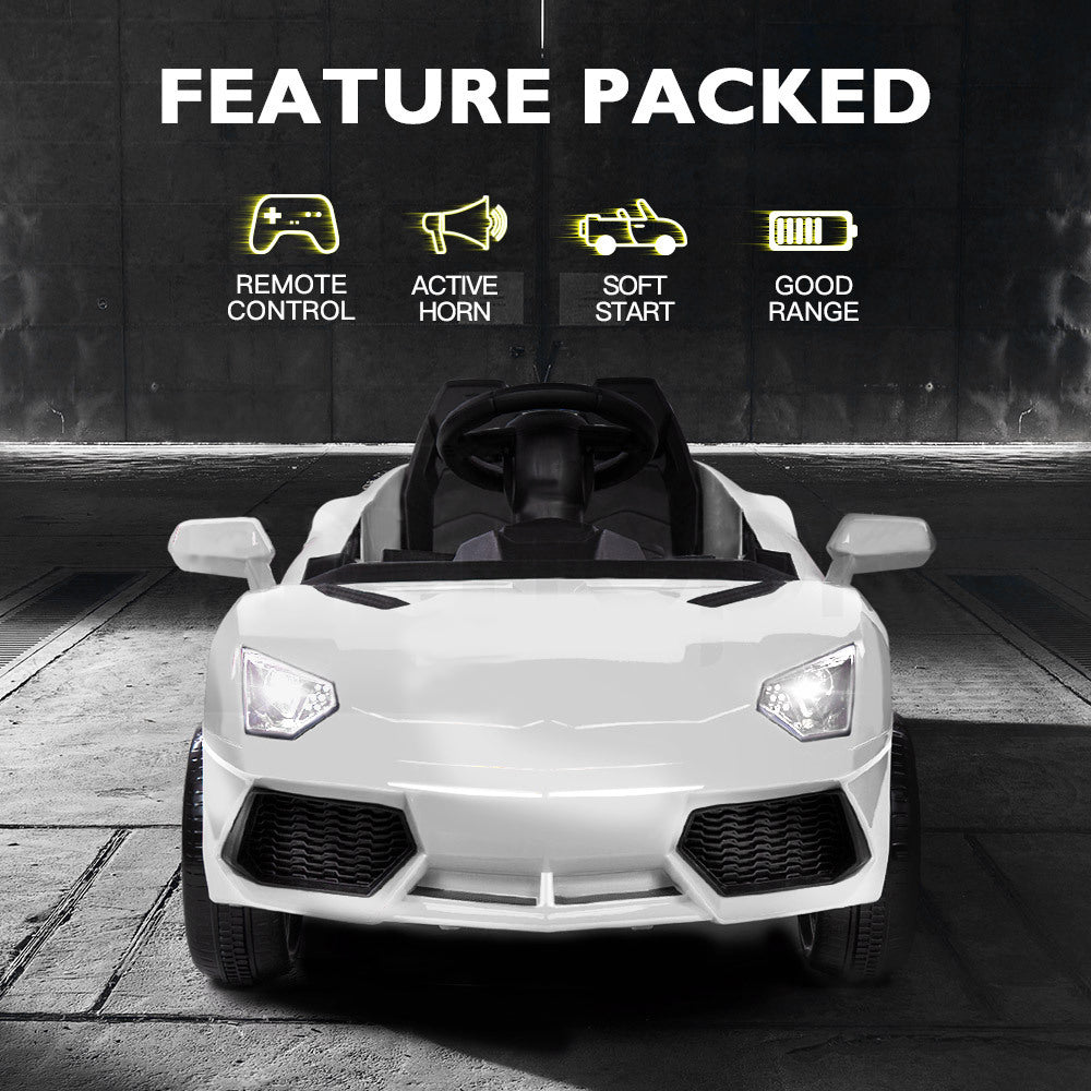 ROVO KIDS Ride-On Car LAMBORGHINI Inspired Electric Toy Battery Remote White Secondary image