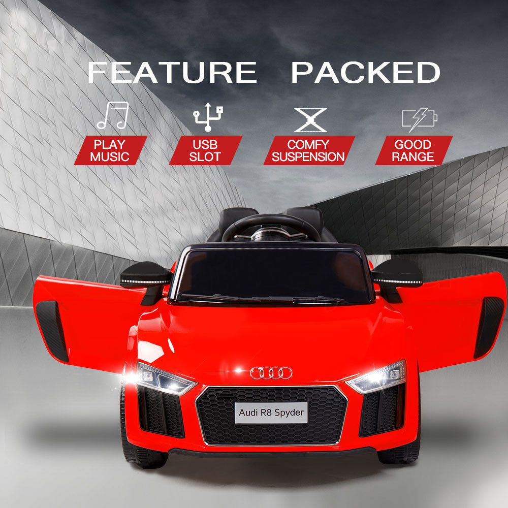 Rovo Kids Kids Ride-On Car Licensed AUDI R8 SPYDER Battery Electric Toy Remote 12V Red Secondary image