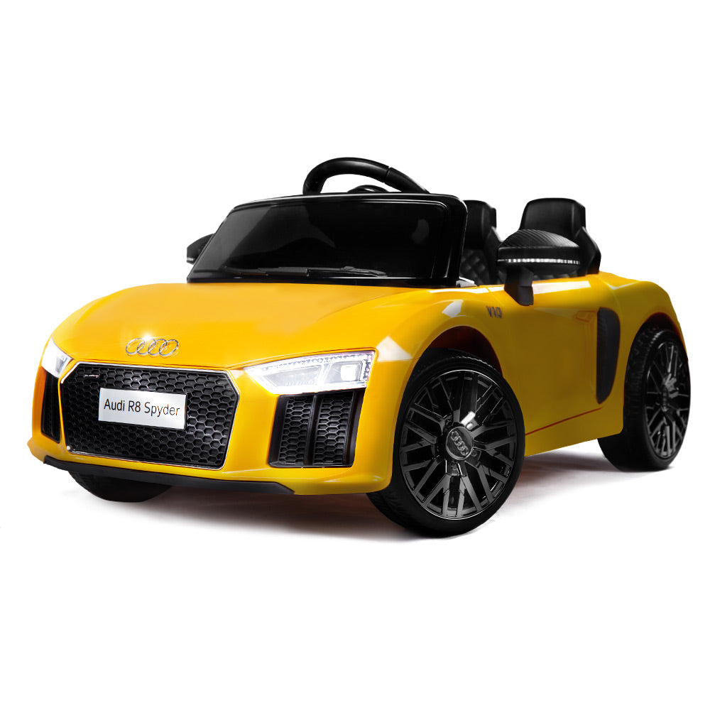 Rovo Kids Kids Ride-On Car Licensed AUDI R8 SPYDER Battery Electric Toy Remote 12V Yellow Main image