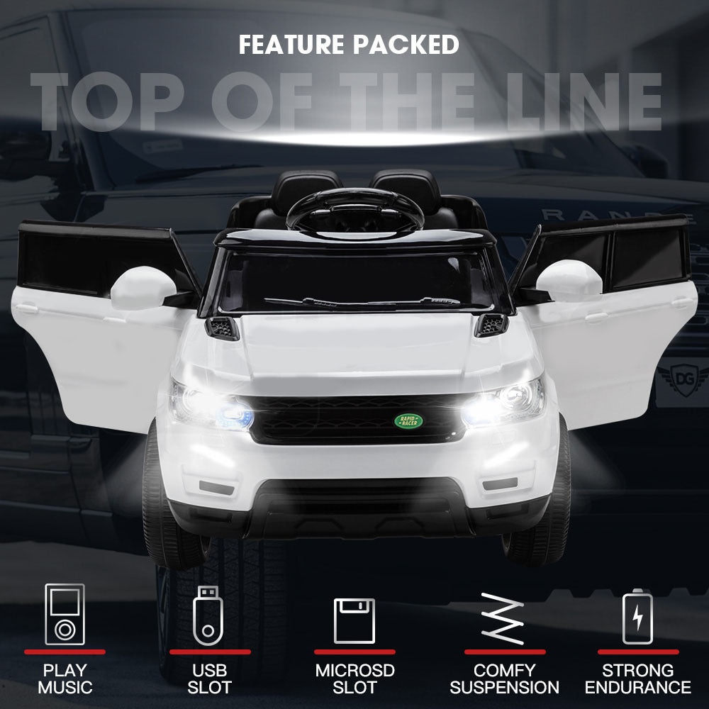 ROVO KIDS Ride-On Car Electric Battery Childrens Toy Powered w/ Remote 12V White Secondary image