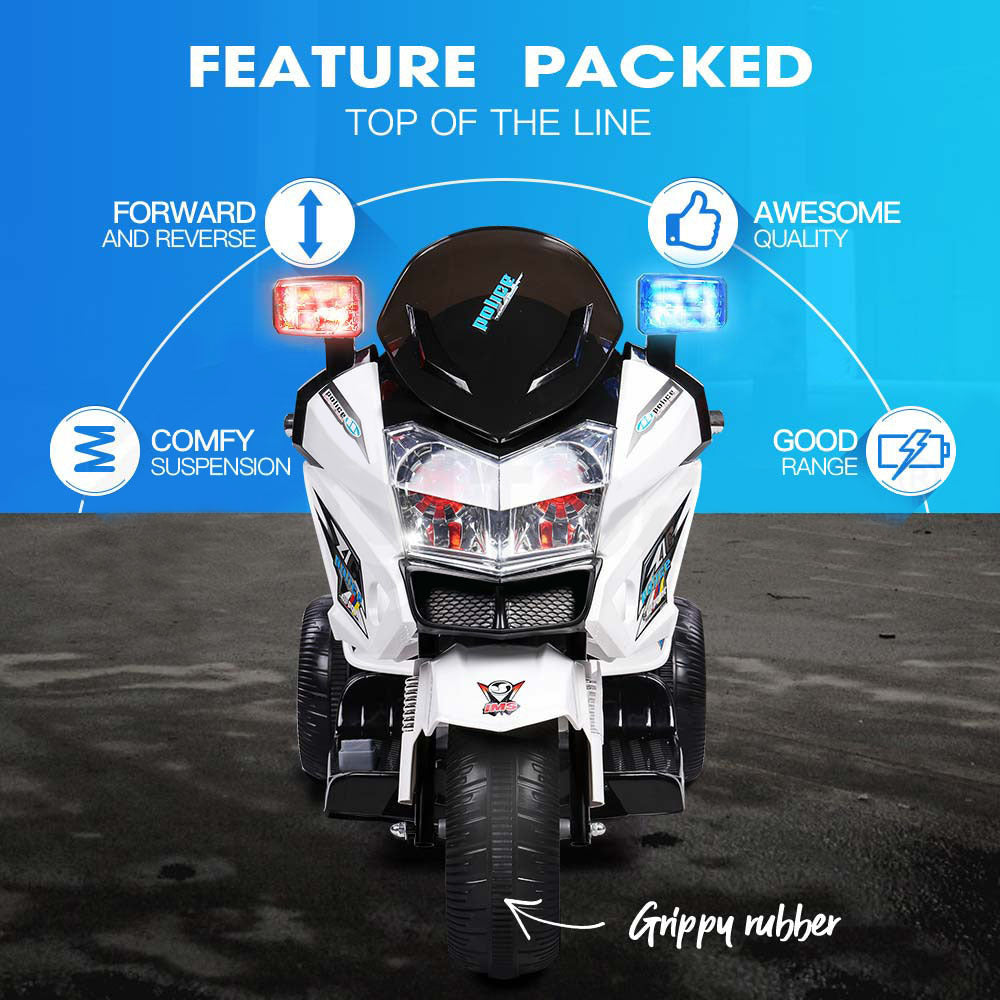 ROVO KIDS Electric Ride-On Patrol Motorbike S1K-Inspired Battery Police Toy Bike Secondary image