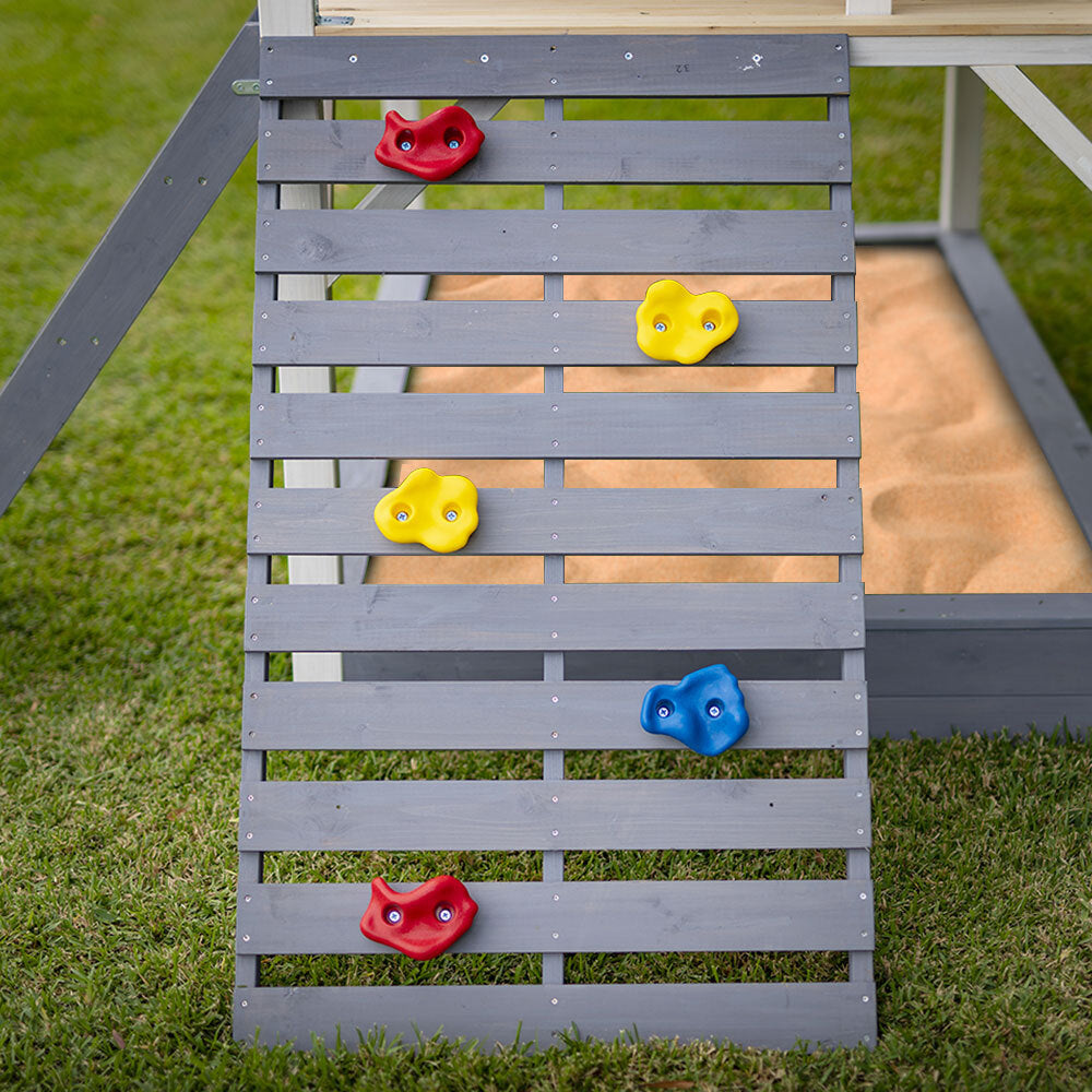 ROVO KIDS Wooden Tower Cubby House with Slide, Sandpit, Climbing Wall, Noughts & Crosses Secondary image