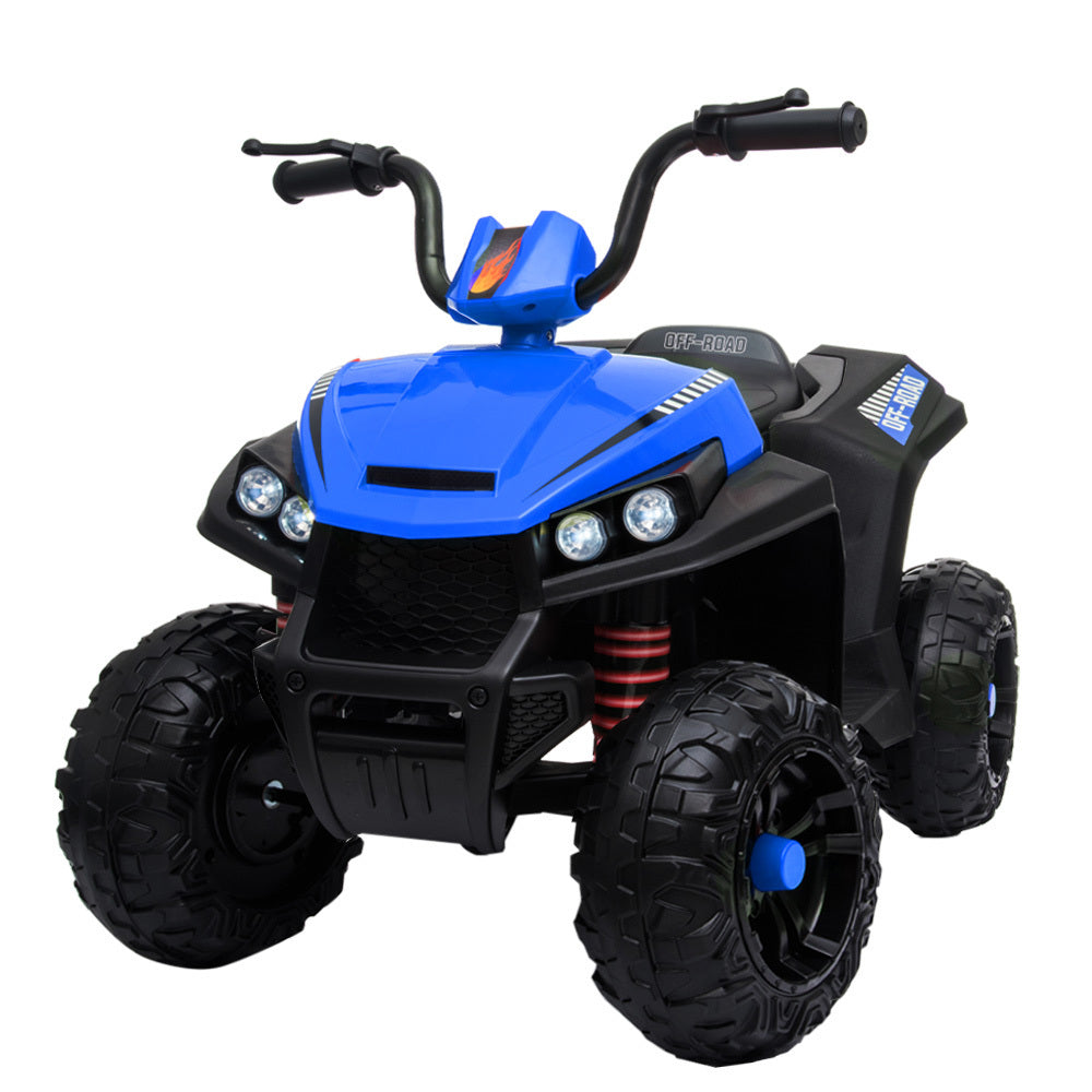 ROVO KIDS Electric Ride On ATV Quad Bike Battery Powered, Black and Blue Main image