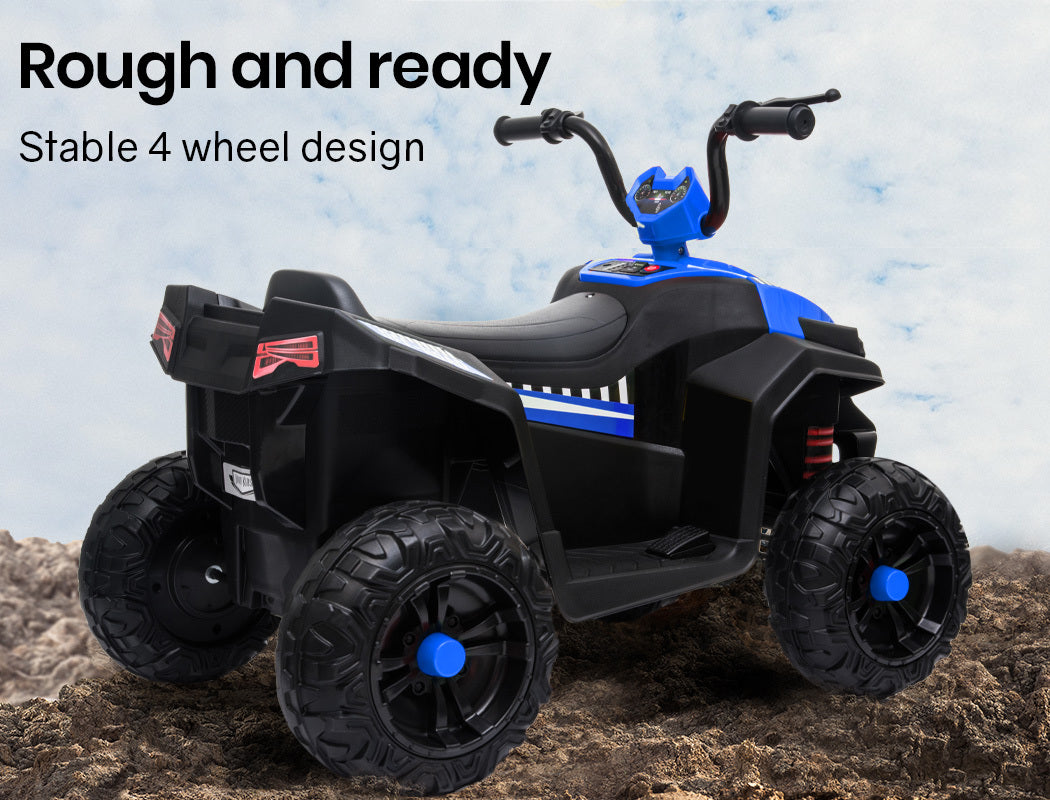 ROVO KIDS Electric Ride On ATV Quad Bike Battery Powered, Black and Blue Secondary image