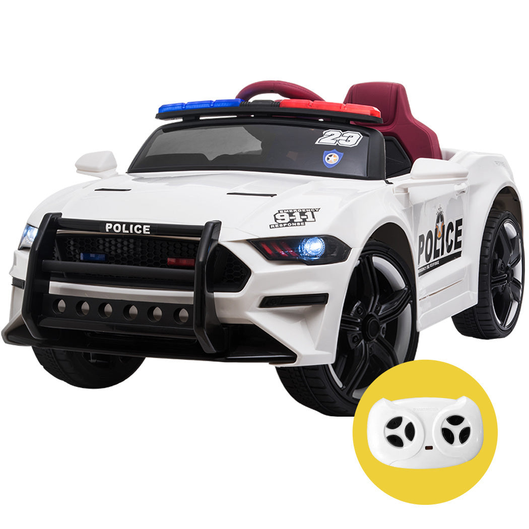 ROVO KIDS Ride-On Car Mustang Style Patrol Electric Battery Powered Toy, Remote Control, White Main image