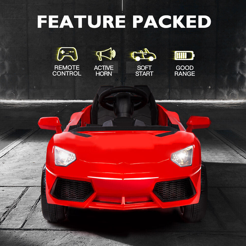 ROVO KIDS Lamborghini Inspired Ride-On Car, Remote Control, Battery Charger, Red Secondary image