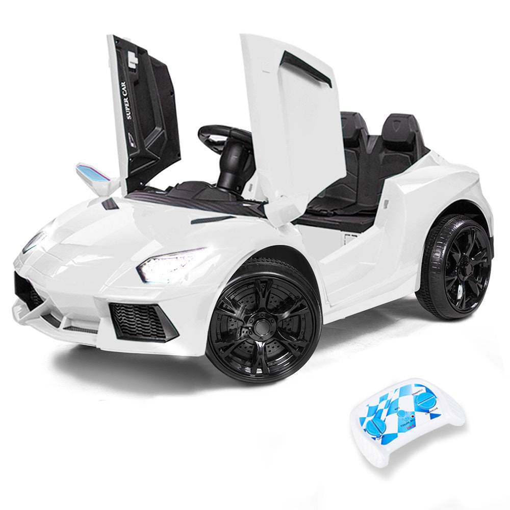 ROVO KIDS Lamborghini Inspired Ride-On Car, Remote Control, Battery Charger, White Main image