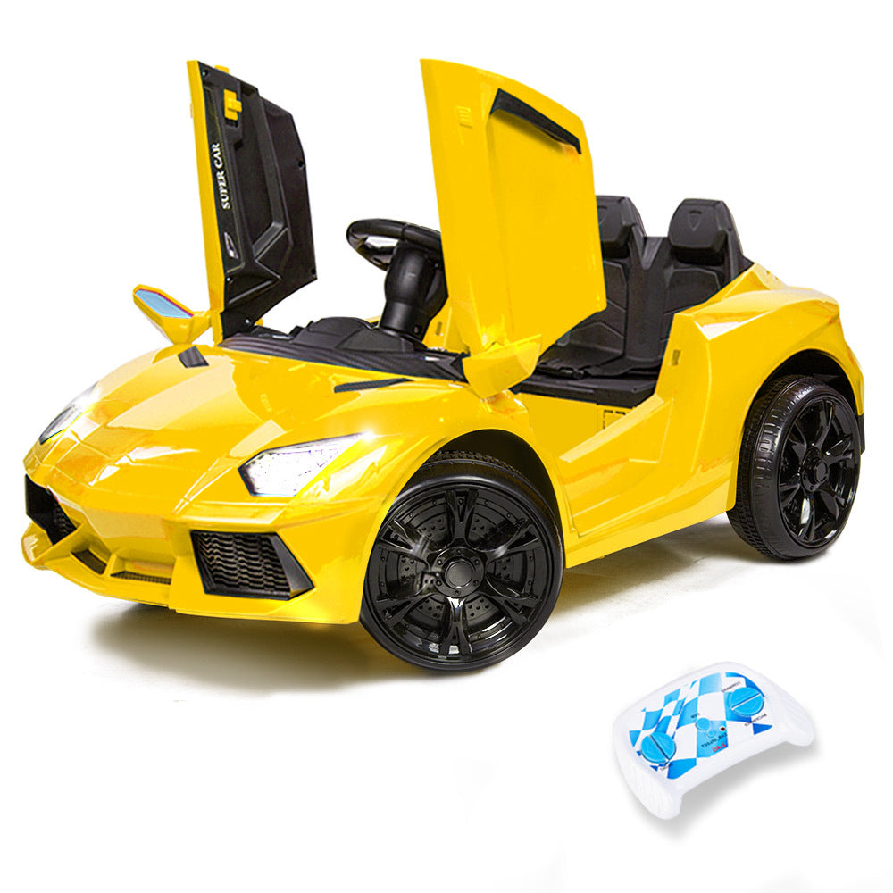 ROVO KIDS Lamborghini Inspired Ride-On Car, Remote Control, Battery Charger, Yellow Main image