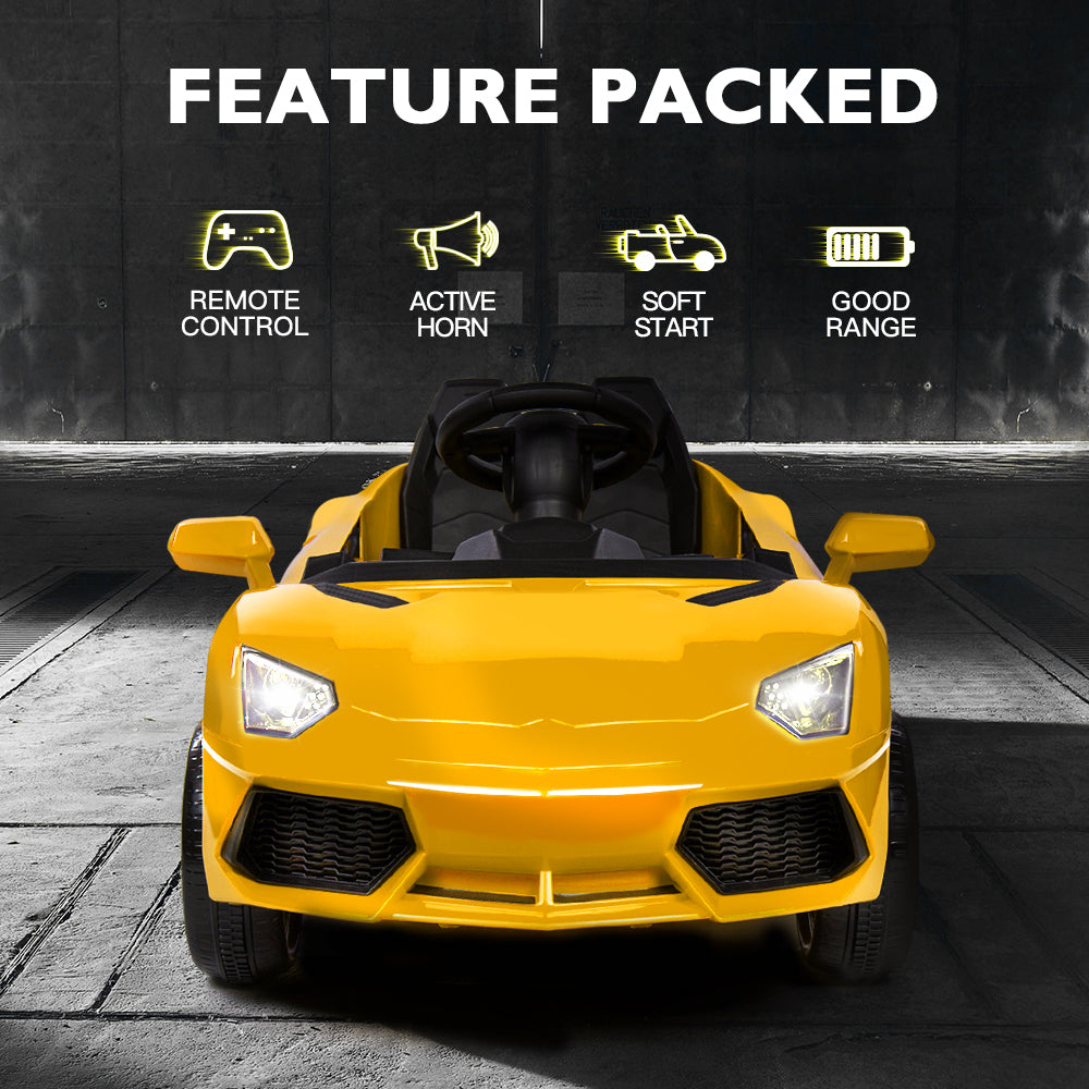 ROVO KIDS Lamborghini Inspired Ride-On Car, Remote Control, Battery Charger, Yellow Secondary image