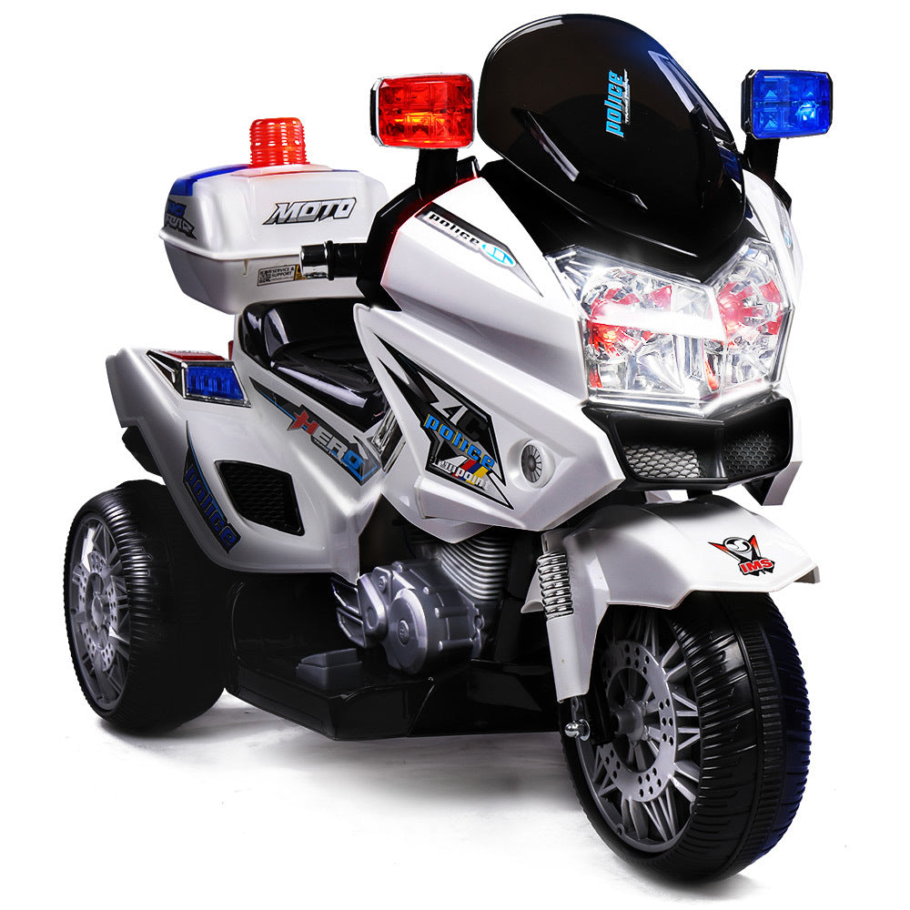 ROVO KIDS Electric Ride-On Motorcycle Children Police Patrol Bike Toy Trike Main image