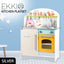 EKKIO Wooden Kitchen Playset for Kids (Japanese Style Kitchen Set, Silver)