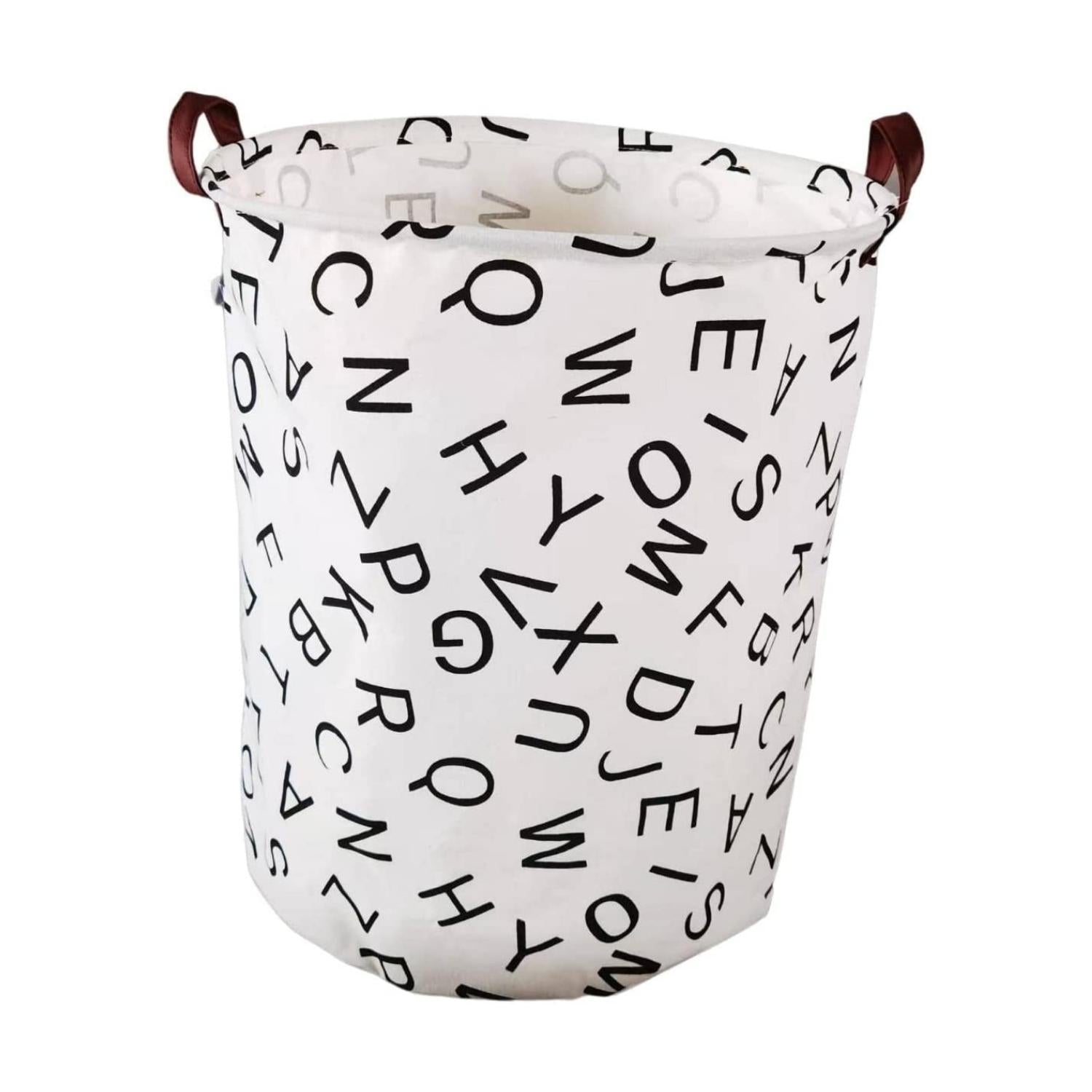 GOMINIMO Laundry Basket Round Foldable (Alphabet) Main image