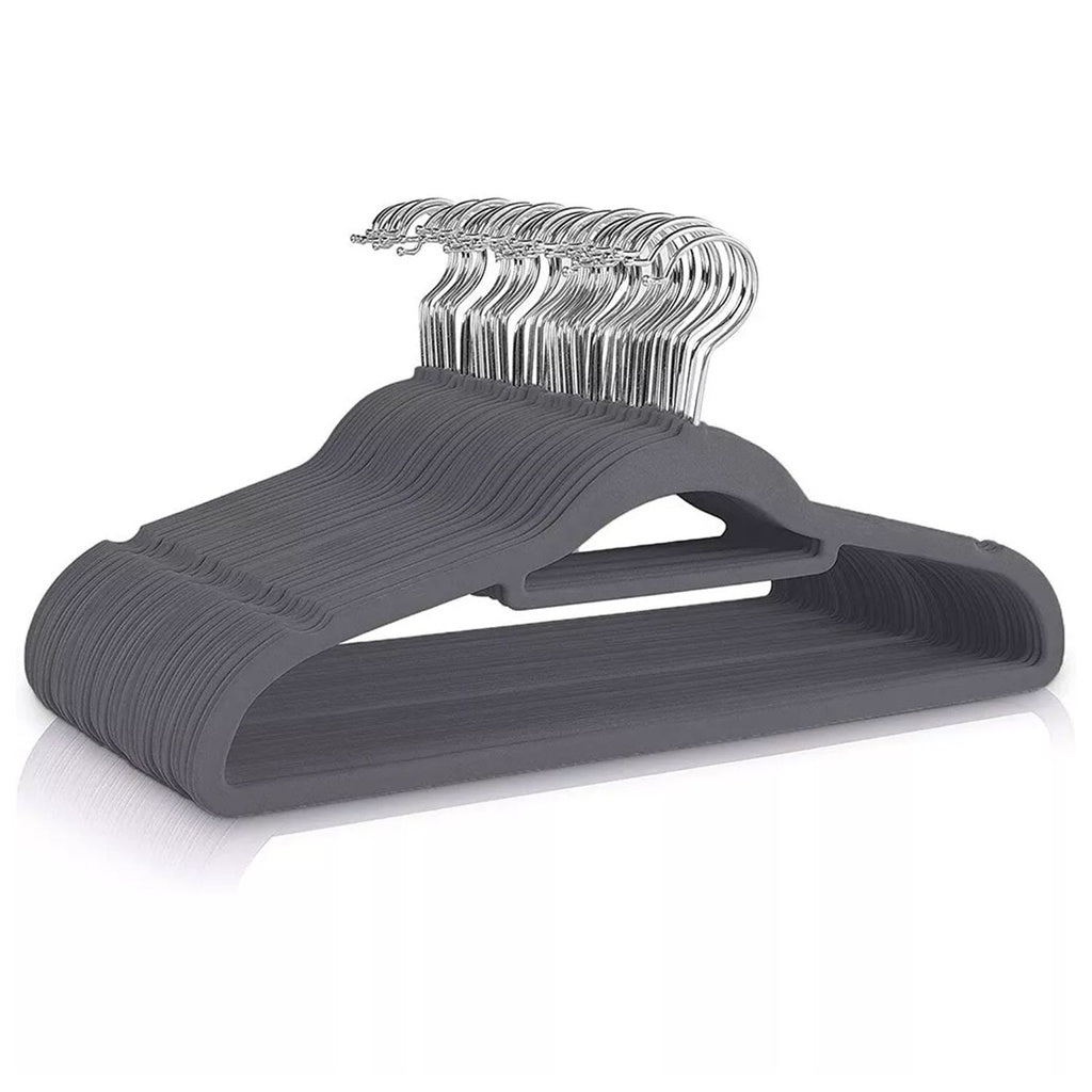 GOMINIMO 30 Pack of Non-Slip Velvet Suit Hangers with Tie Organisers Main image