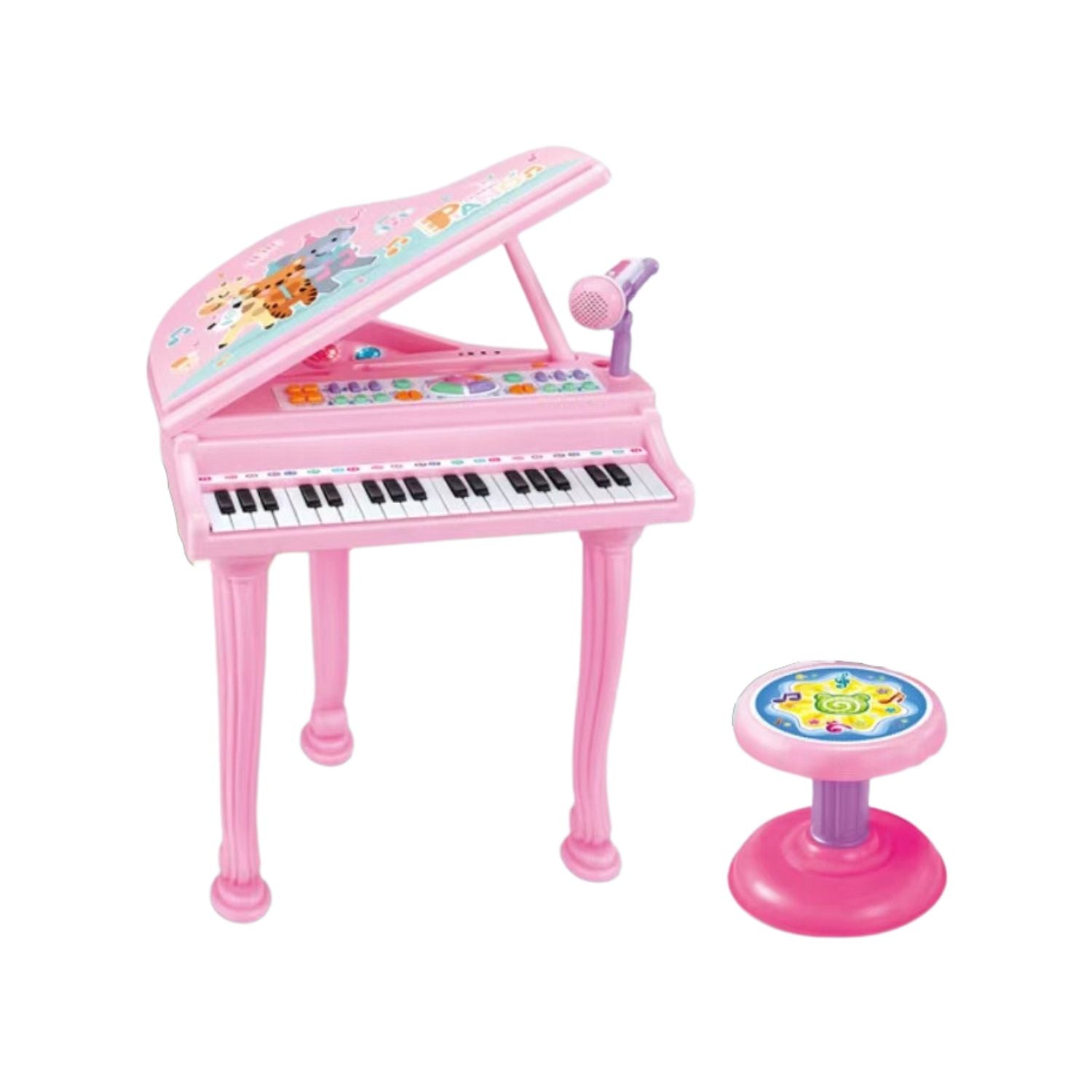 GOMINIMO Kids Electronic Piano Keyboard Toy with Microphone and Chair (Pink) Main image