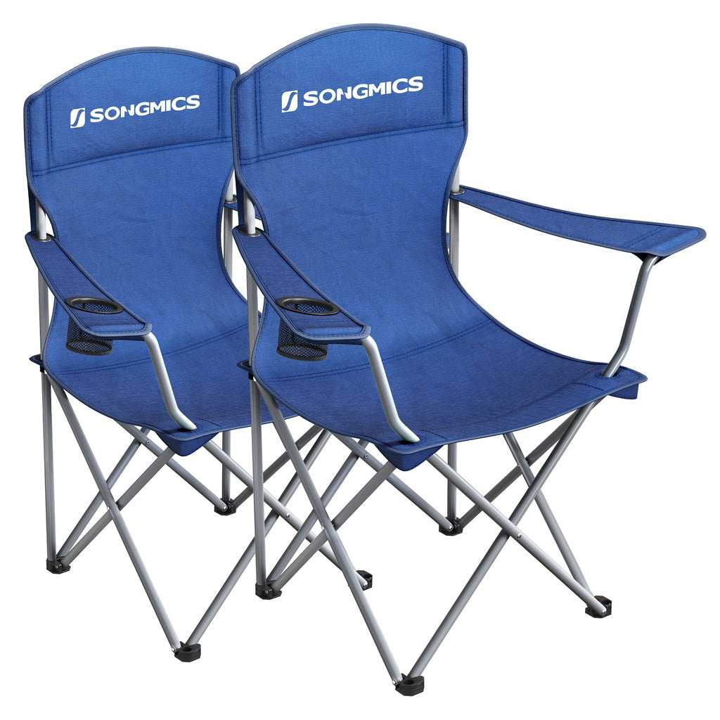 SONGMICS Set of 2 Folding Camping Outdoor Chairs Blue Main image